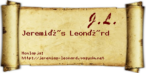Jeremiás Leonárd névjegykártya